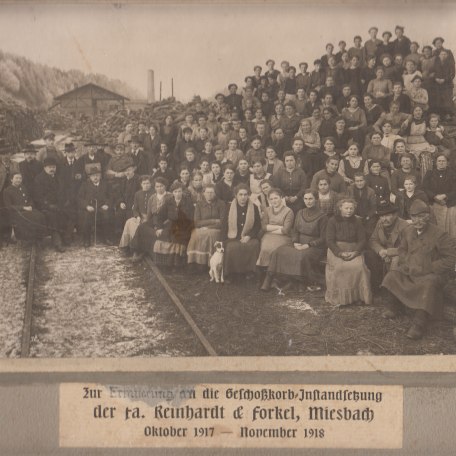 Geschoßinstandsetzung Fa. Reinhardt 1918, © Stadtarchiv Miesbach
